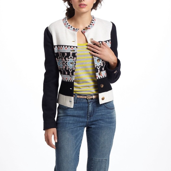 Anthro Elevenses Buckhaven Fair Isle Jacket 2 - Picture 3 of 14